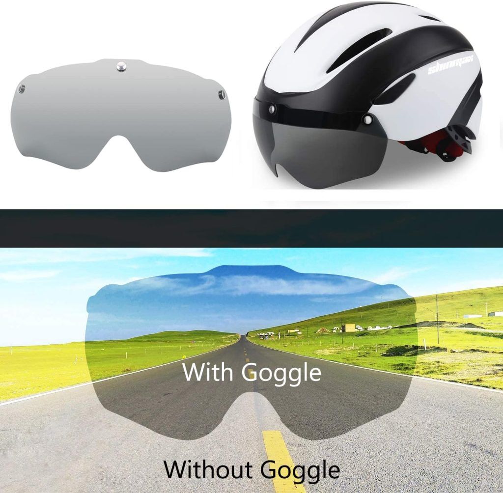 Shinmax Bike Helmet Clear Magnetic Visor Removable Goggles Shield Cycling Helmet In Model Bc 049 Bc 001 - View #3